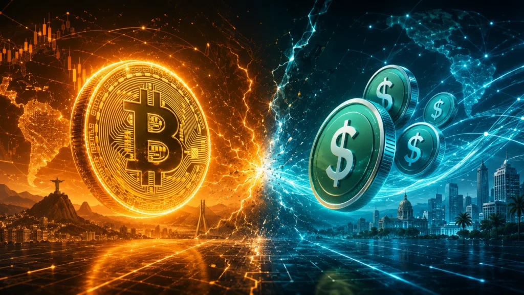 Piaci verseny a bitcoin és a stabilcoinok között.
