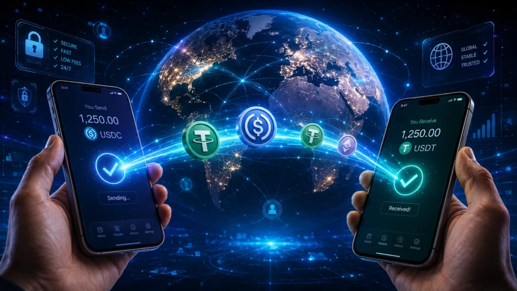 stabilcoin átutalás stablecoin transfer
